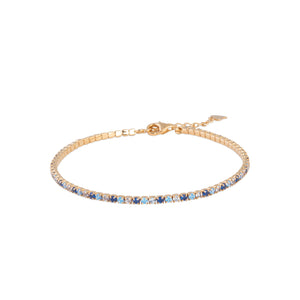 Bracelet doré et zircons Felicia bleu