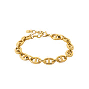 Bracelet doré Ilham maille marine - Bijou sur fond blanc