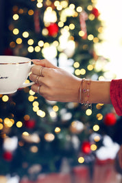 Bracelet doré Ingrid fuchsia zircon serti en motif étoile - Bijou porté