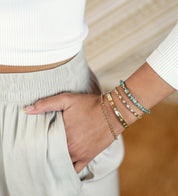 Bracelet doré pierres naturelles Nita agate mousse - Bijou porté