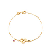 Bracelet doré Jules serpent avec zircons vert et rose - Bijou photographié sur fond blanc