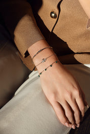 Bracelet doré Lise zircons vert - Bijou porté