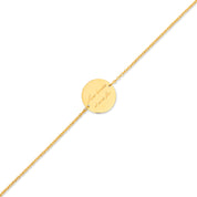 Bracelet Mantra infini laiton doré 3 microns imaginé et créé par Chloé Rose - Bijou photographié sur fond blanc