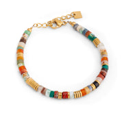 Bracelet doré pierres naturelles Nita agate indienne - Bijou sur fond blanc