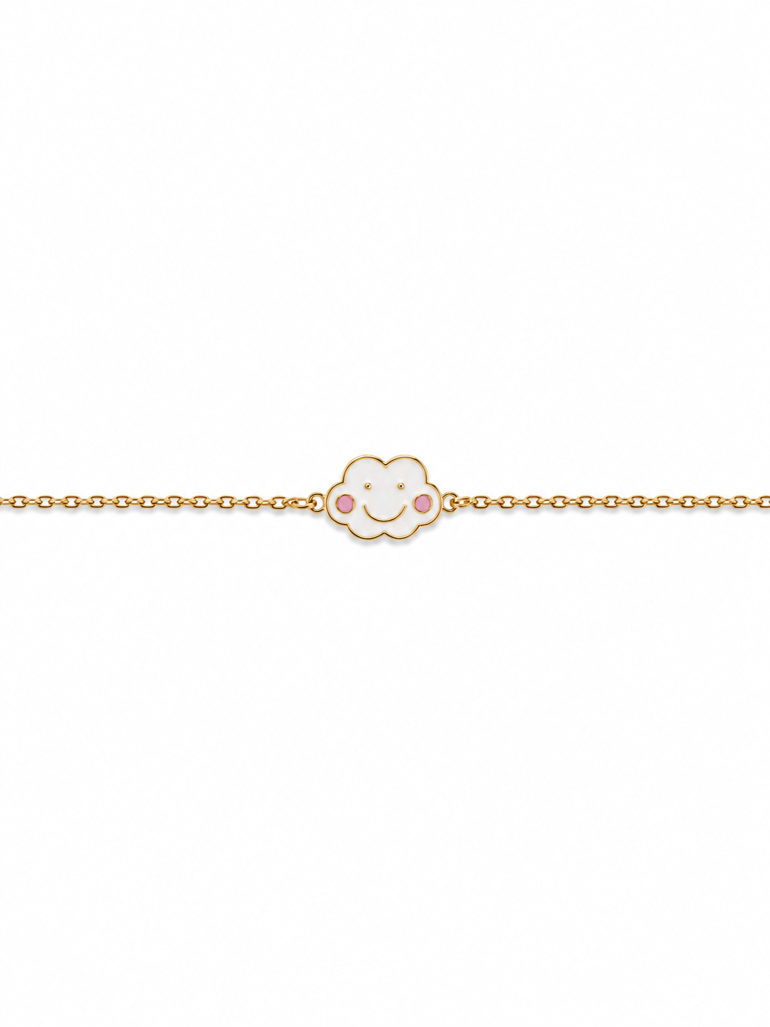 Bracelet pour enfant doré nuage - Bijou sur fond blanc