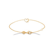  Bracelet doré Taylor cœur zircons - Bijou photographié sur fond blanc