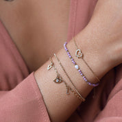  Bracelet doré Taylor cœur zircons - Bijou porté