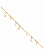 Bracelet doré pampilles gouttes Thalia goutte - Bijou sur fond blanc