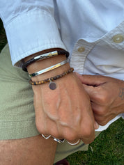 Bracelet pour homme en cuir tressé Harry - Bijou porté