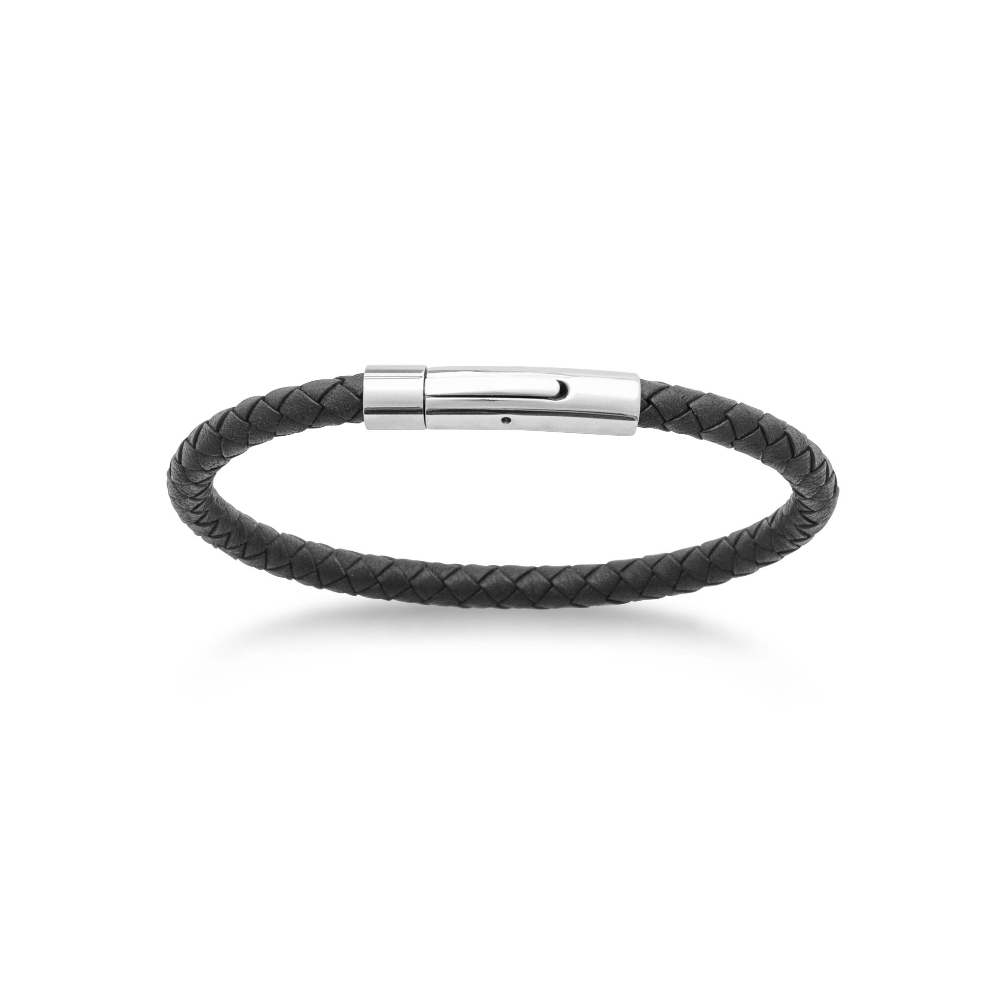Bracelet pour homme en cuir tressé Harry - Bijou sur fond blanc