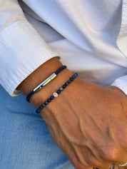 Bracelet pour homme en cuir tressé Mateo  - Bijou porté