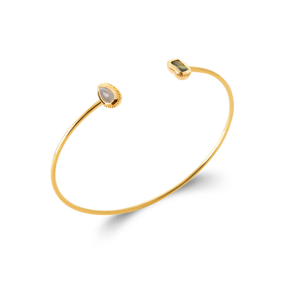 Bracelet jonc doré zircons Daphne