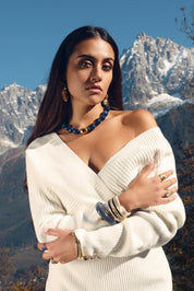 Bracelet jonc en acétate coloré Lima bleu - Bijou porté