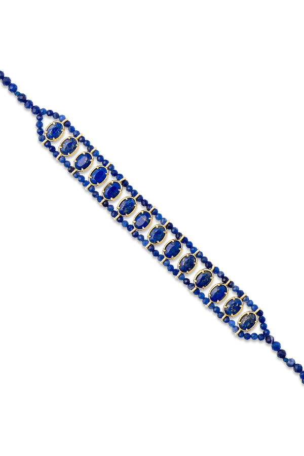 Bracelet doré Juna lapis lazuli