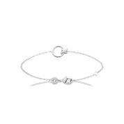 Bracelet personnalisable argent initiales et charms Kaïs - Bijou sur fond blanc