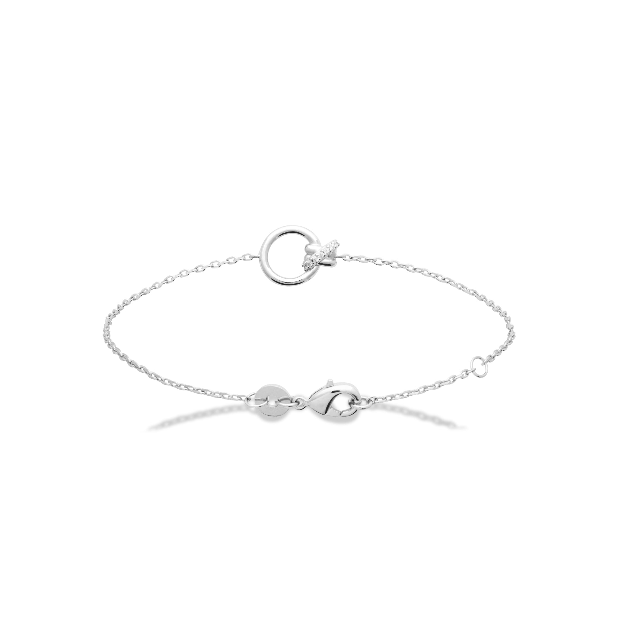 Bracelet personnalisable argent initiales et charms Kaïs - Bijou sur fond blanc