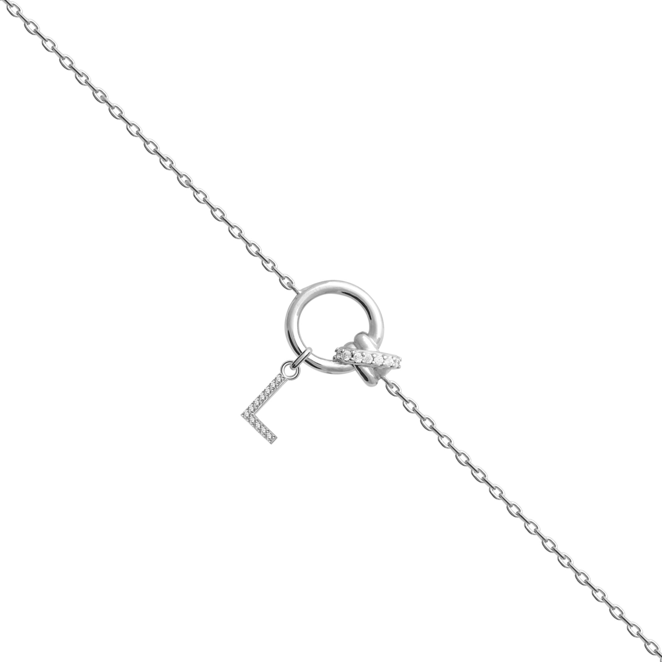 Bracelet personnalisable argent initiales et charms Kaïs - Bijou sur fond blanc