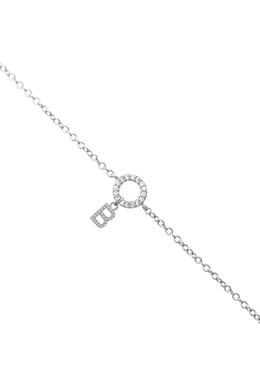 Bracelet personnalisable argent et zircons Betty - Bijou sur fond blanc