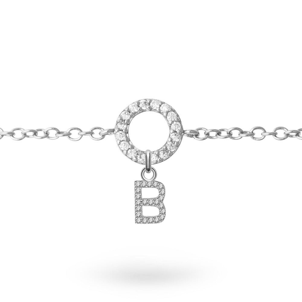 Bracelet personnalisable argent et zircons Betty - Bijou sur fond blanc
