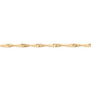 Chaîne de cheville dorée Selia maille fine torsadée - Bijou sur fond blanc