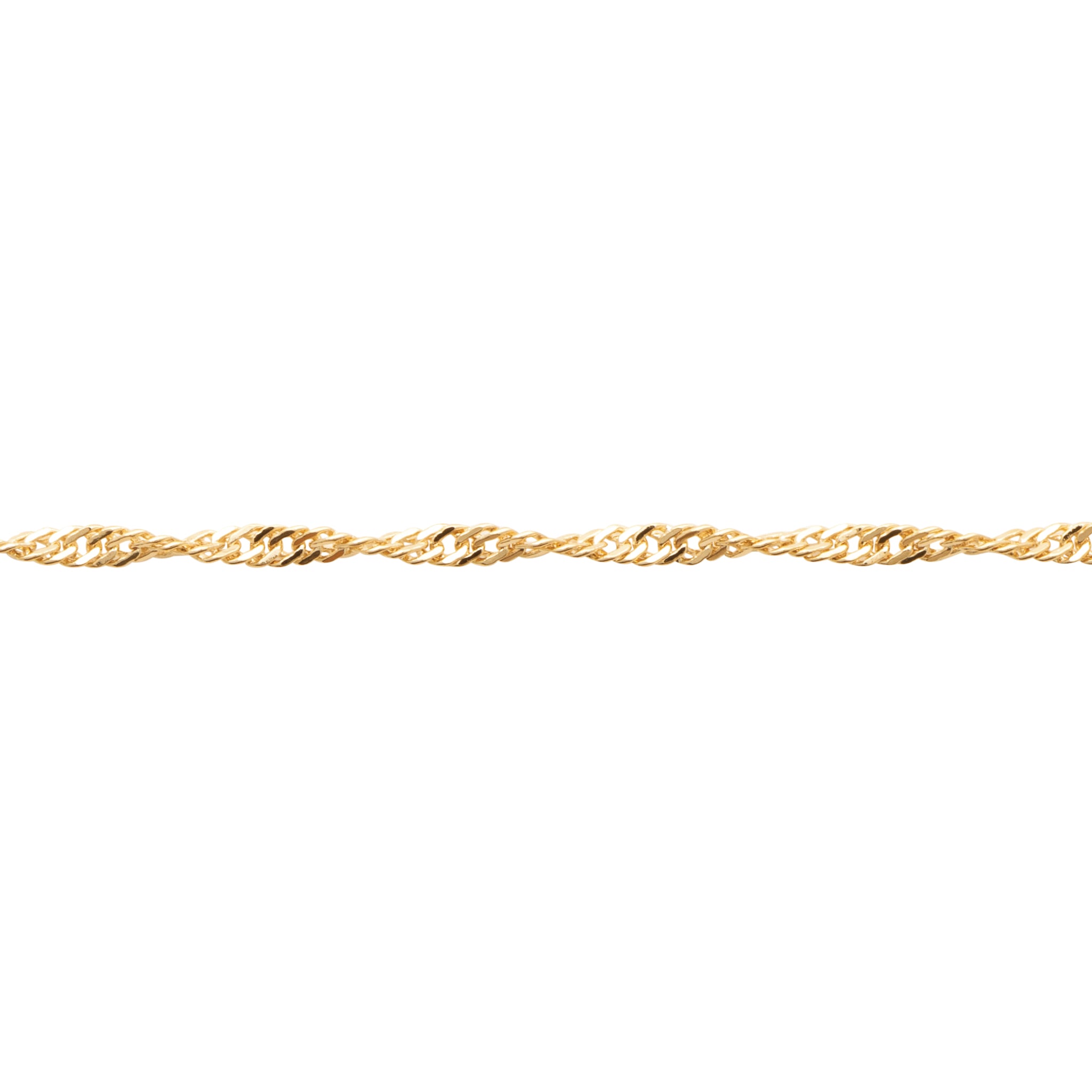 Chaîne de cheville dorée Selia maille fine torsadée - Bijou sur fond blanc
