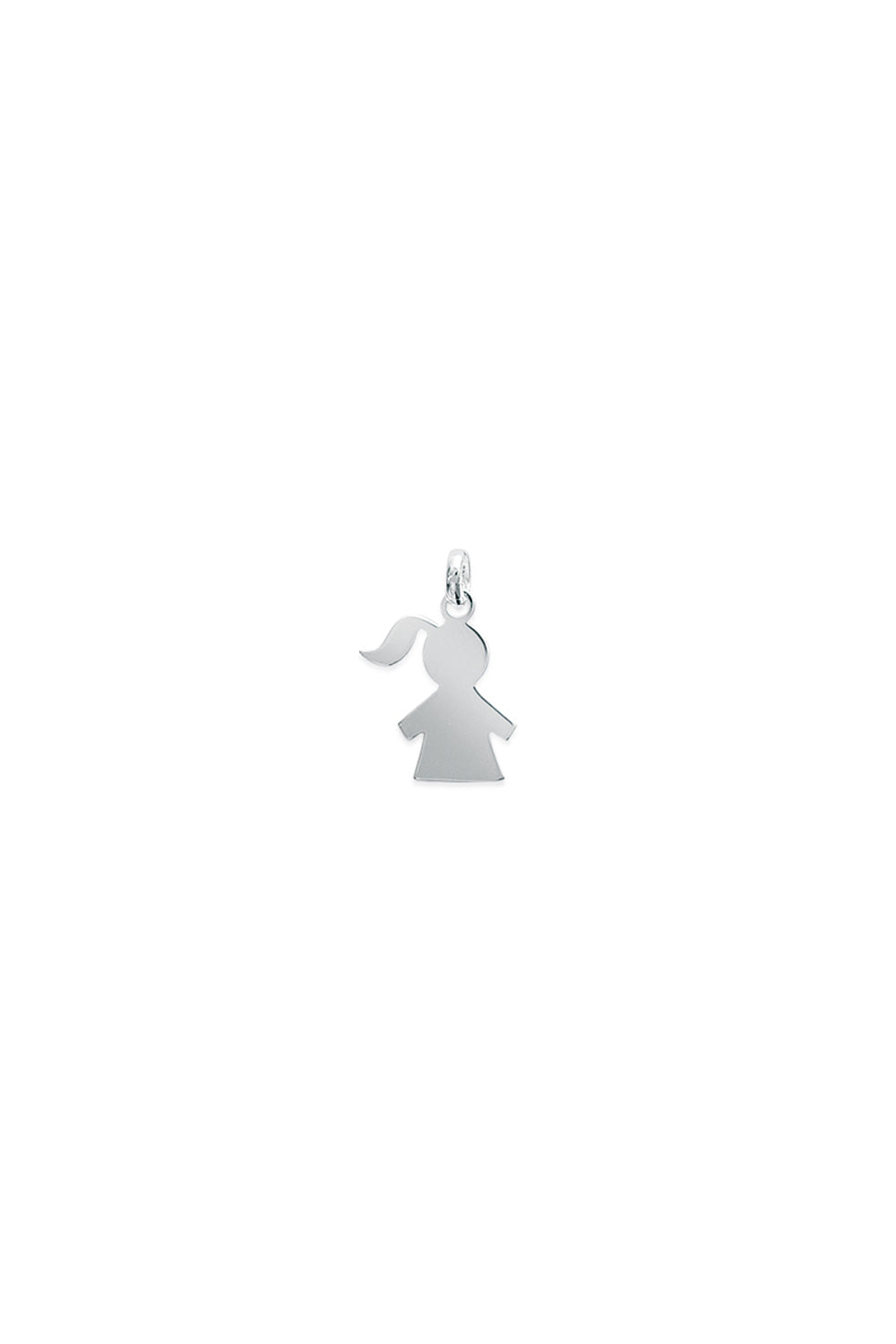 Pendentif initiale en argent petite fille - Bijou photographié sur fond blanc