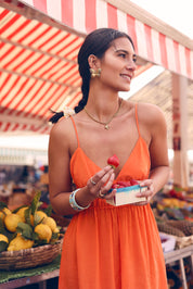 Collier doré Shira maille avec pendentif étoile de mer - Bijou porté