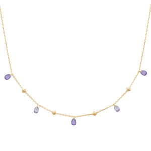 Collier doré Meilani violet