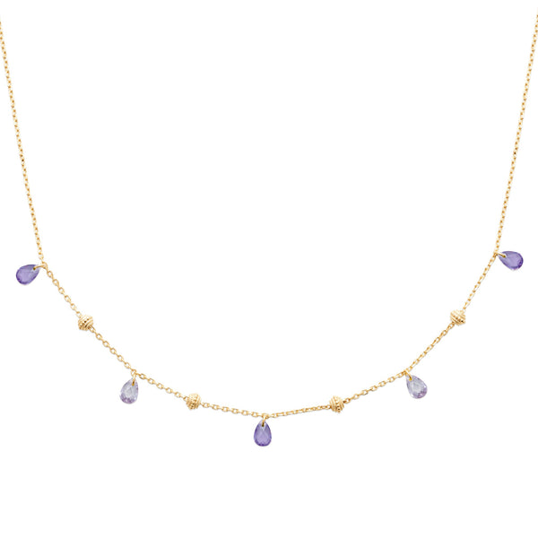 Collier doré Meilani violet