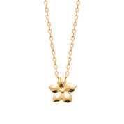 Collier doré River pendentif fleur - Bijou photographié sur fond blanc
