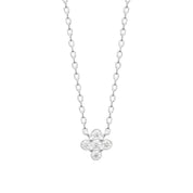 Collier argent Elena fleur zircons - Bijou photographié sur fond blanc