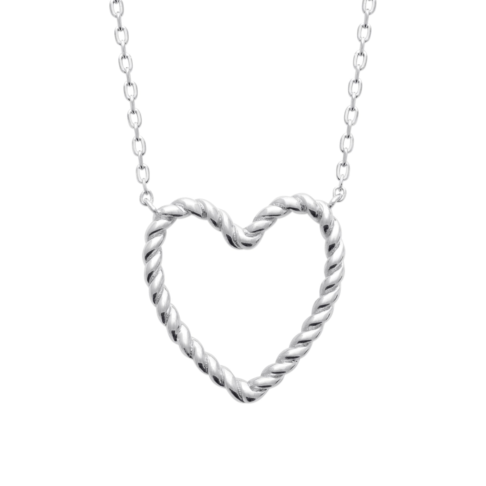 Collier en argent Evana cœur torsadé - Bijou photographié sur fond blanc