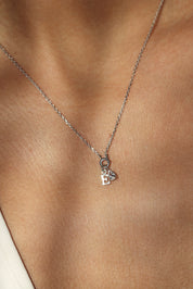 Collier personnalisable en argent Jane anneau avec pendentif zircon en forme de goutte - Bijou porté