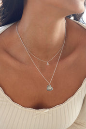 Collier personnalisable en argent Marta maille fine pour lettre de l'alphabet ou charm - Bijou porté