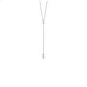Collier cravate Gabie en argent et zircons - Bijou photographié sur fond blanc
