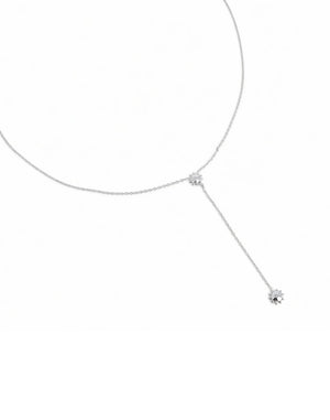 Collier sautoir cravate argenté Rayana