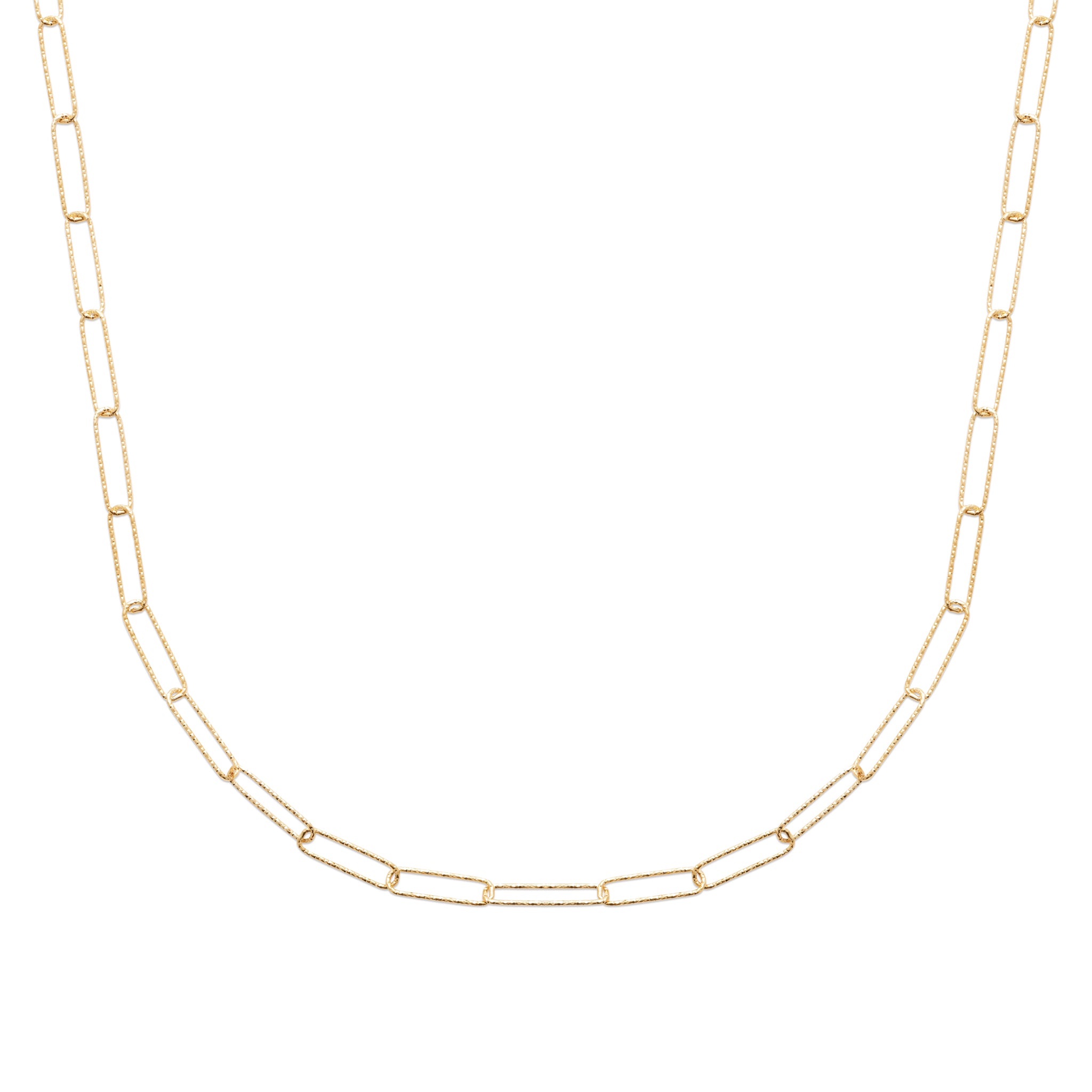  Collier doré Abby Diamant M maille fine martelée - Bijou sur fond blanc