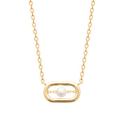  Collier doré nacre Audrey - Bijou photographié sur fond blanc