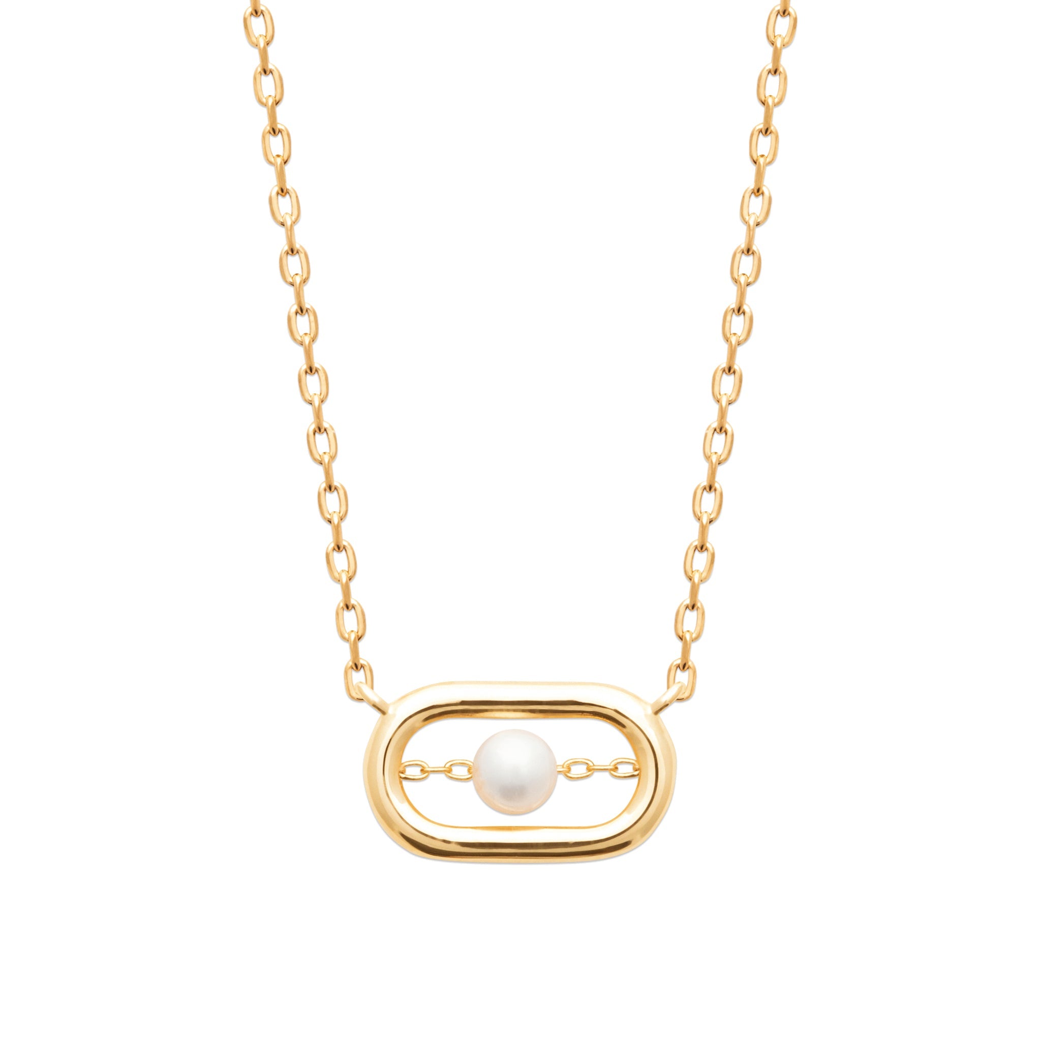  Collier doré nacre Audrey - Bijou photographié sur fond blanc