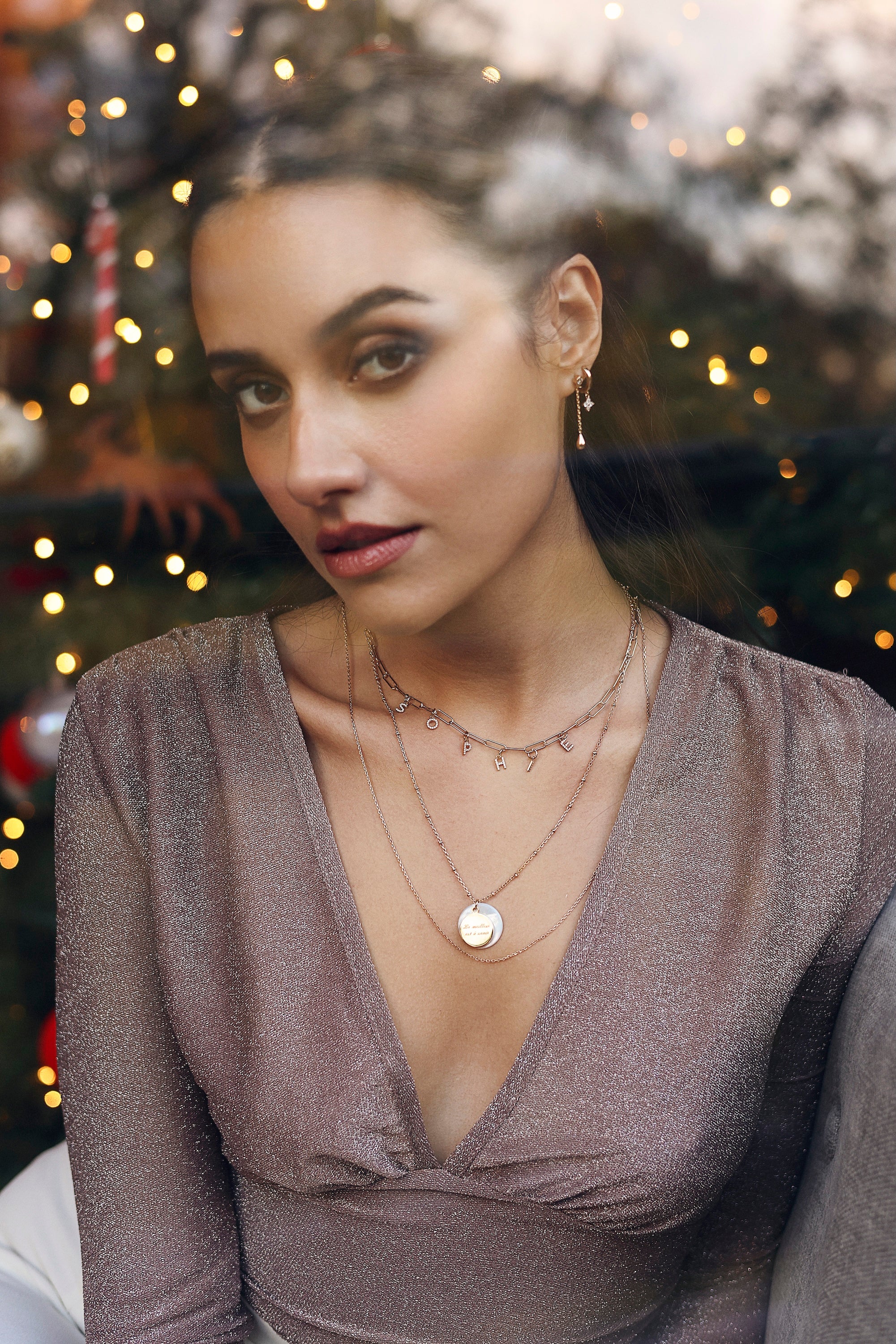 AXELLE – Collier personnalisable pour charms et initiales doré - Bijou porté