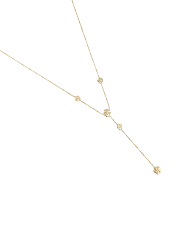Collier sautoir cravate doré Bahya