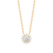 Collier doré zircons blanc Bénédicte - Bijou sur fond blanc