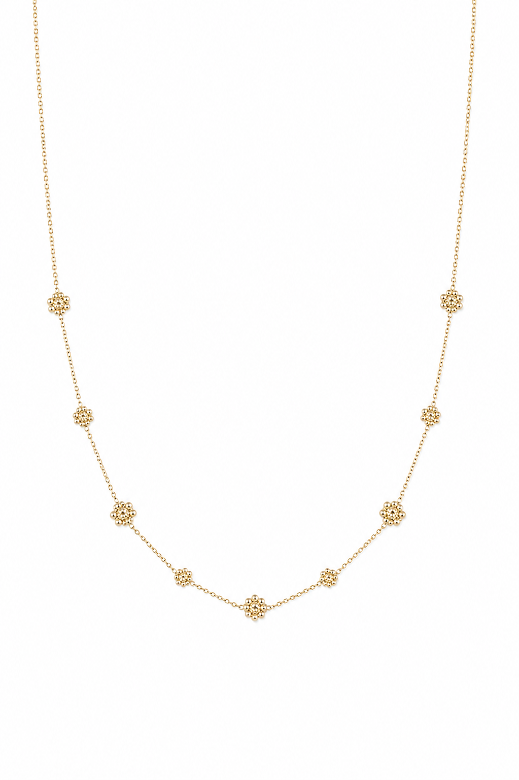Collier doré Delphine fleurs - Bijou sur fond blanc