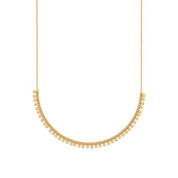 Collier doré Erza avec pampilles pastilles lisses - Bijou photographié sur fond blanc
