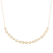 Collier doré formes géométriques martelées Francesca - Bijou photographié sur fond blanc
