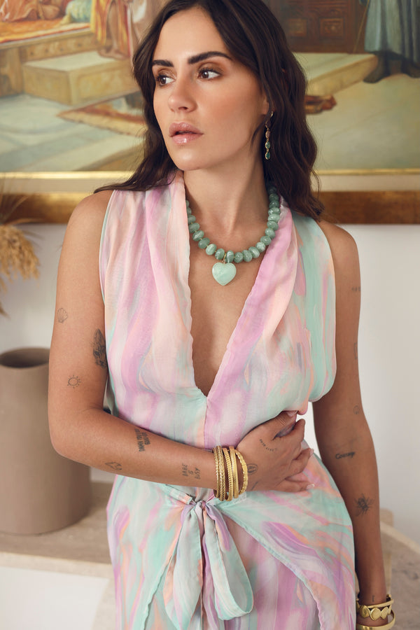 Collier doré Ginie turquoise