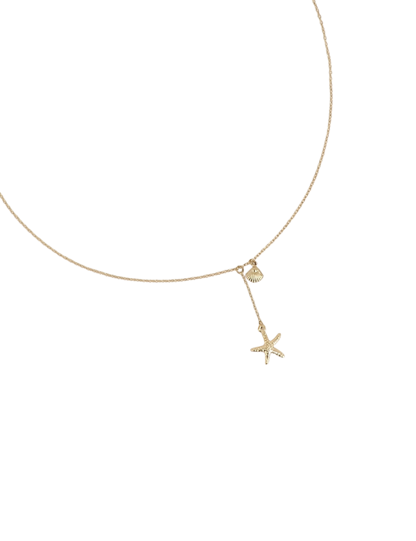 Collier doré Joely coquillage et étoile de mer