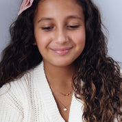 Collier doré enfant cœurs multicolores Lily-Rose - Bijou porté