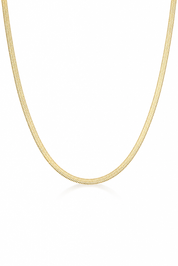Collier doré Lotty chaîne miroir plate - Bijou sur fond blanc
