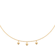 Collier doré Marilou orné de pendentifs en forme de cœur - Bijou photohgraphié sur fond blanc